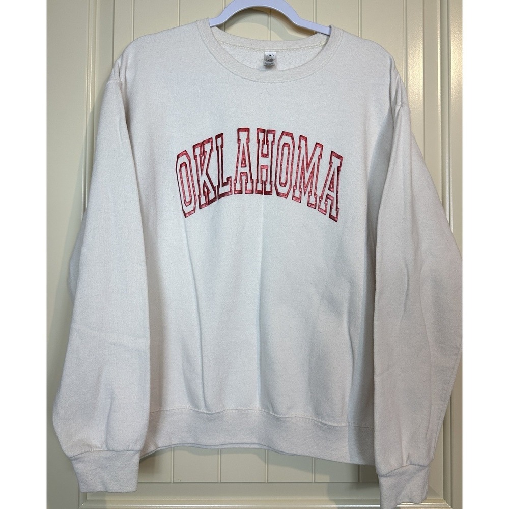 Oklahoma Sooners‎ OU fleece lined crewneck sweatshirt sz M Boomer Sooner